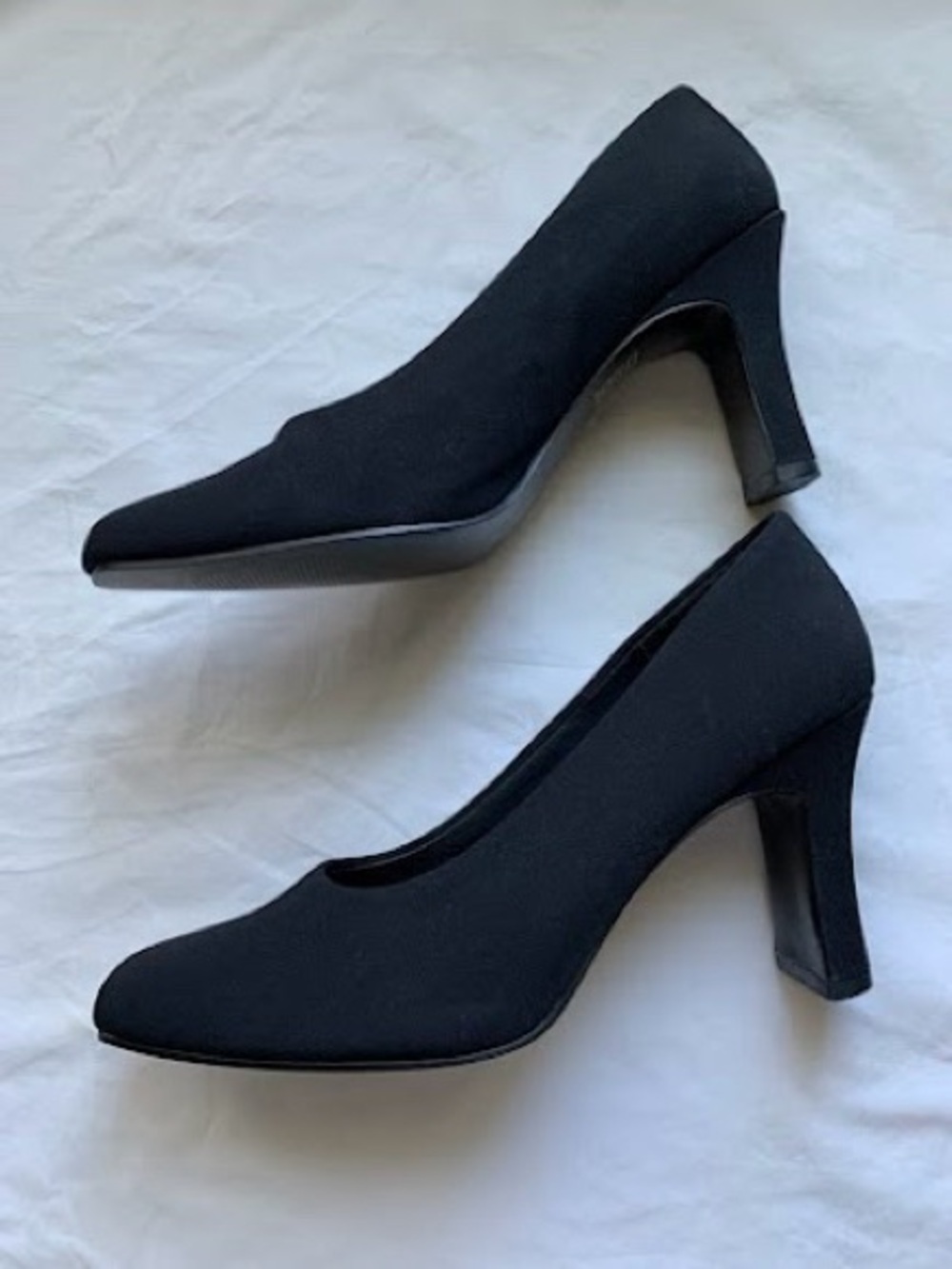 Vintage Mootsies Tootsies Black Square Toe Pumps Y2K Office Siren 8.5M